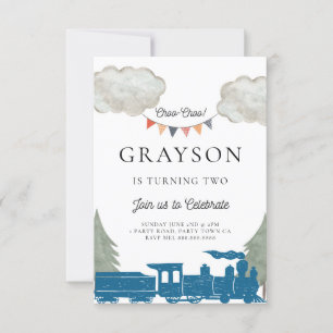 Train Birthday Invitation Boys