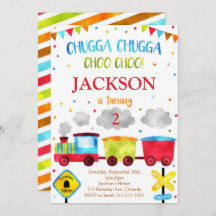 Train Birthday Invite Chugga Chugga Choo Choo