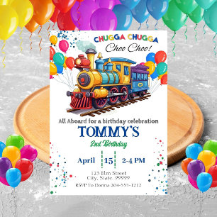 Train Choo Choo Invitation d'anniversaire