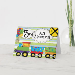 Train d'anniversaire 3e Invitations d'anniversaire