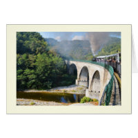 Train de vapeur sur le pont