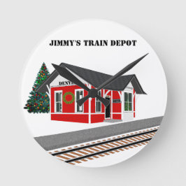 Train Dépôt de Noël Modèle de chambre Horloge