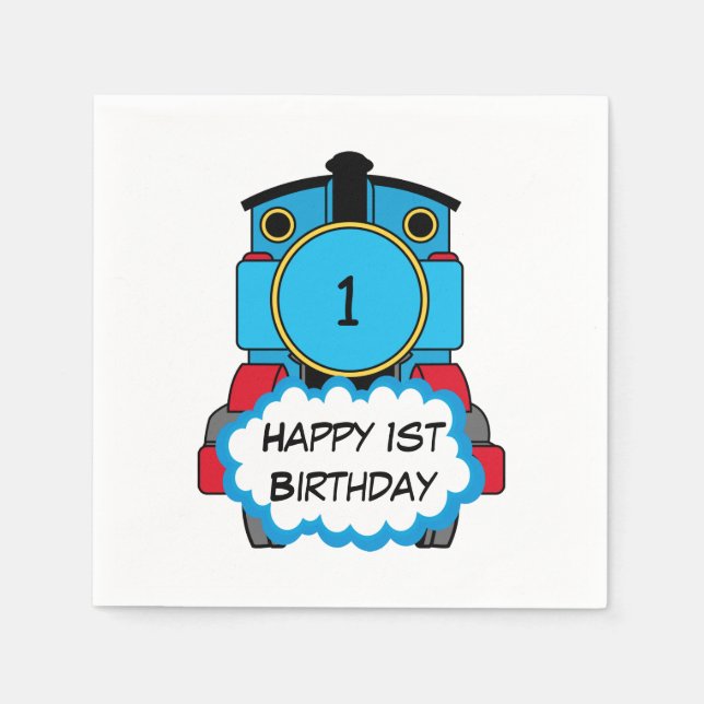 Train Happy Birthday Napkins Serviette (Vorderseite)