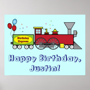 Train Happy Birthday Poster Name anpassbar