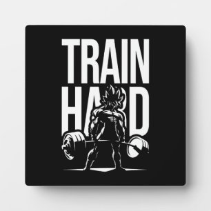 Train Hard - Anime Gym Workout Fitness Motivation Fotoplatte
