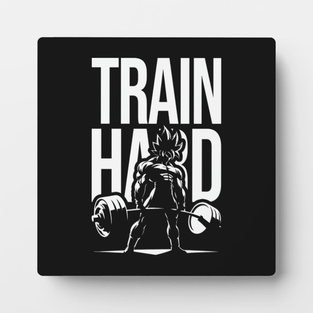 Train Hard - Anime Gym Workout Fitness Motivation Fotoplatte (Vorderseite)