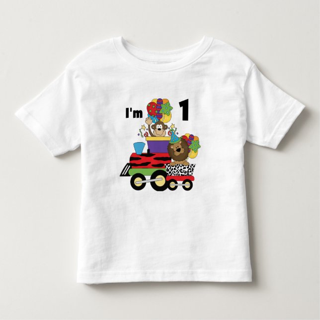 Train Jungle 1er Anniversaire T-shirts et cadeaux (Devant)