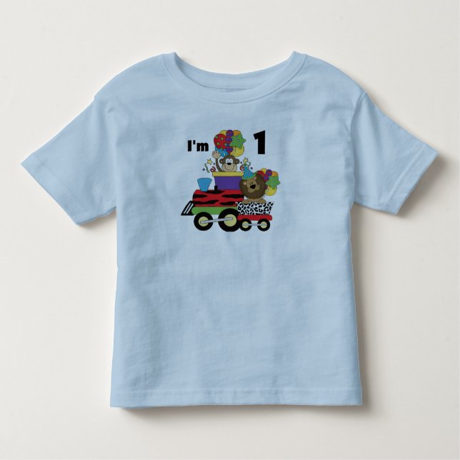 Train Jungle 1er Anniversaire T-shirts et cadeaux (Devant)