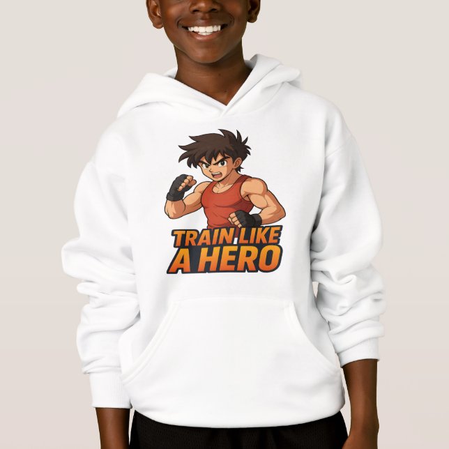 Train Like a Hero Fitness Illustration T-Shirt (Devant)