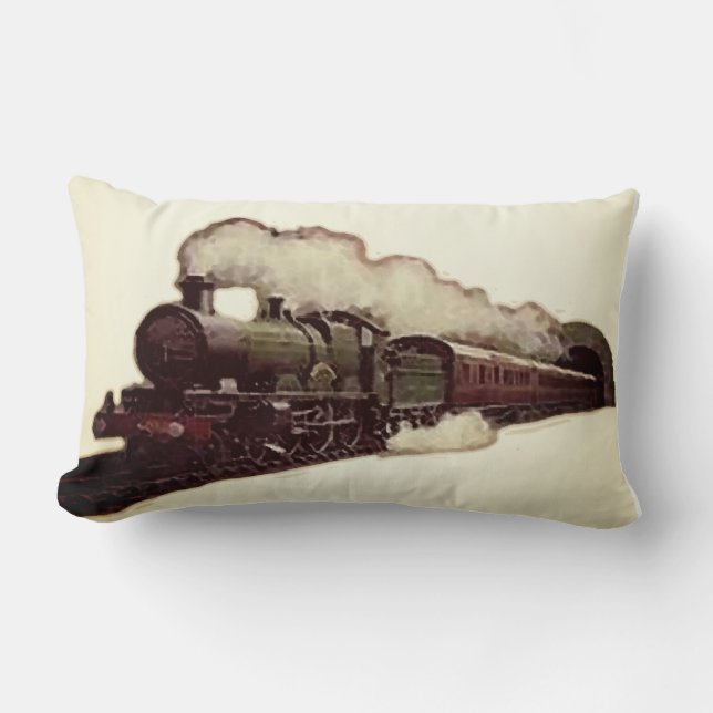Train Locomotive Lumbar Coussin (Recto)