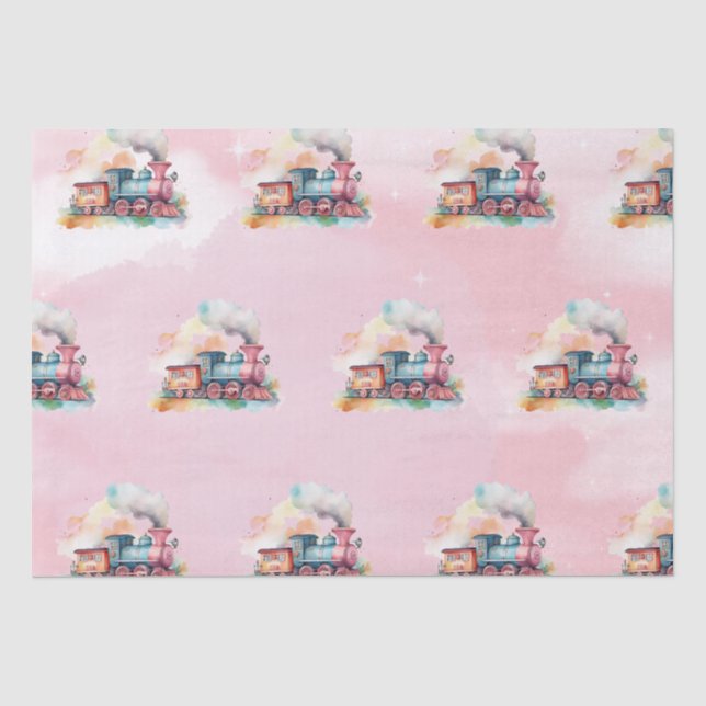 Train Motor Girl Birthday Seidenpapier (Vorderseite)