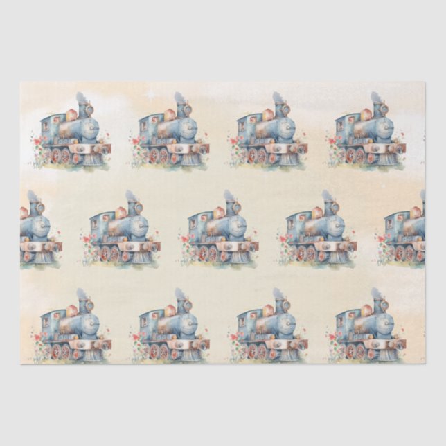 Train Motor Girl Birthday Seidenpapier (Vorderseite)