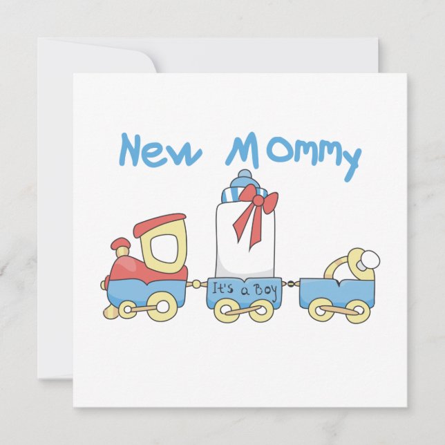 Train New Mommy Es ist ein Junge Geschenke Ankündigung (Vorderseite)