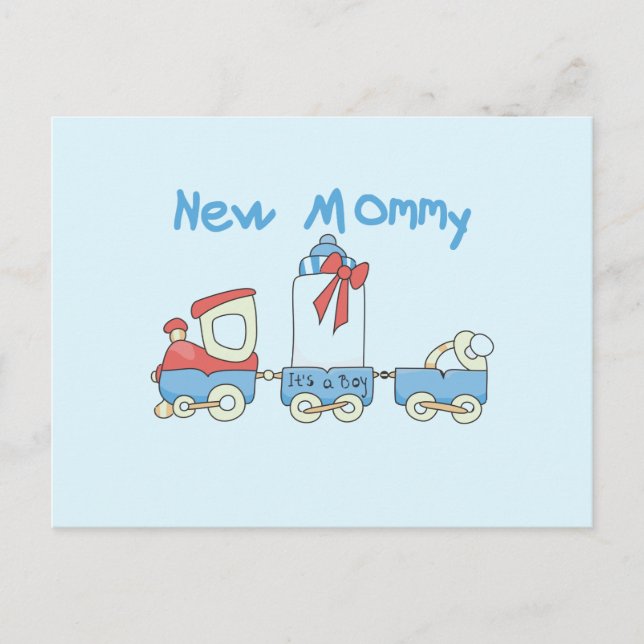 Train New Mommy of Boy Tshirts and Gifts Postkarte (Vorderseite)