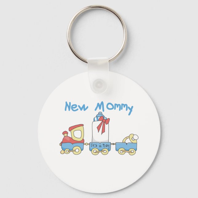 Train New Mommy of Boy Tshirts and Gifts Schlüsselanhänger (Vorderseite)