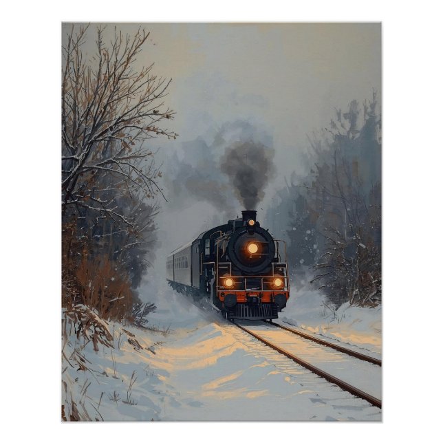 Train on a Snowy Day Poster (Vorderseite)