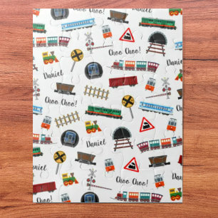 Train Pattern Little Boy Vorname Choo Choo Kinder