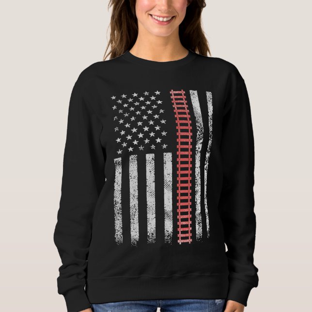 Train Railway Fan Railfan Model Railroad USA Ameri Sweatshirt (Vorderseite)