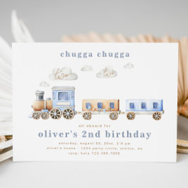 Train Second Birthday Invitation | Train Birthday Einladung