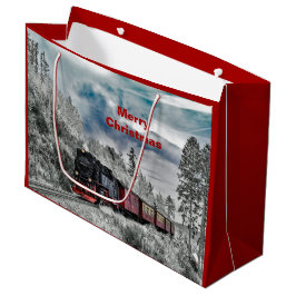 Train Snow Foto Weihnachten Große Geschenktüte