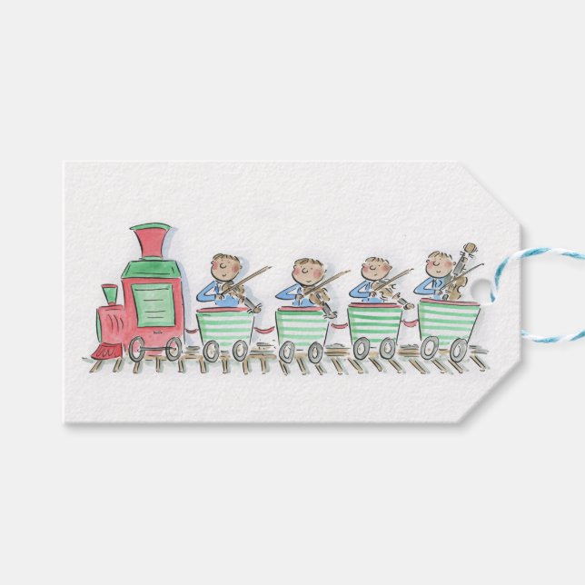 Train String Quartet Geschenkanhänger (Vorderseite (Horizontal))