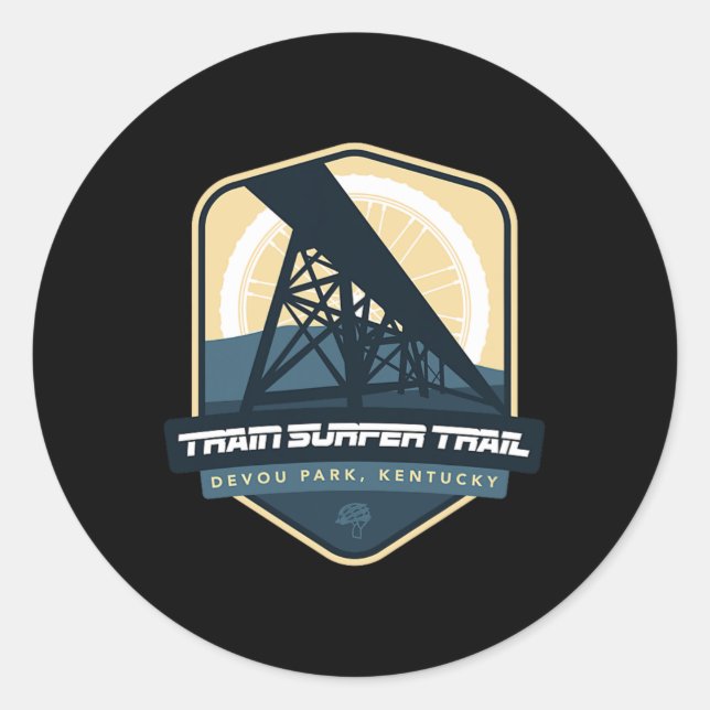 Train Surfer Trail - Devou Park, Kentucky  Runder Aufkleber (Vorderseite)