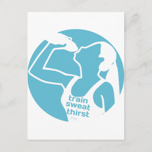 TRAIN SWEAT DRITTEL (F) blau Postkarte