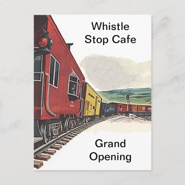 Train Theme Railroad RR Rail Travel Depot POSTCARD Postkarte (Vorderseite)
