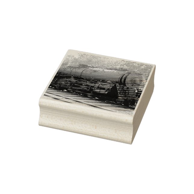 Train Wood Art Briefmarke Gummistempel (Stempel)
