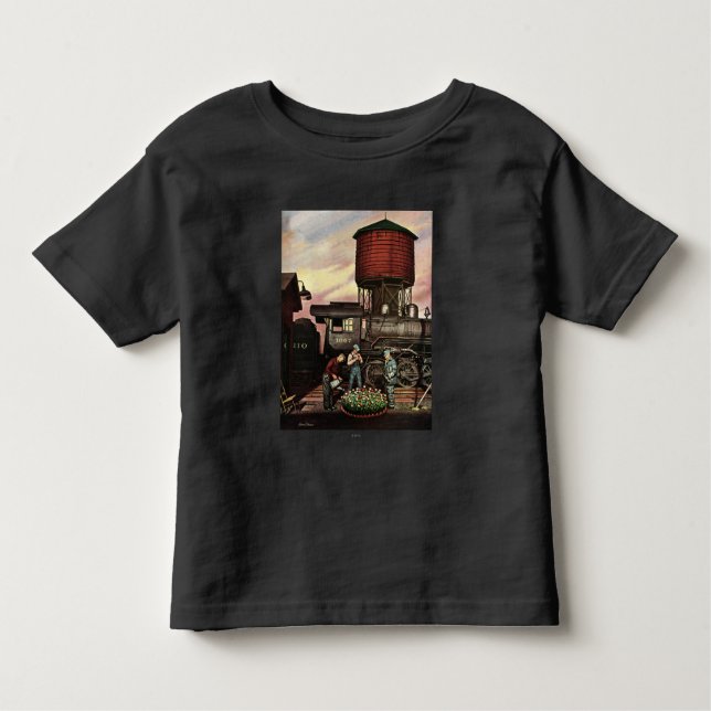 Train Yard Flower Garden von Stevan Dohanos Kleinkind T-shirt (Vorderseite)