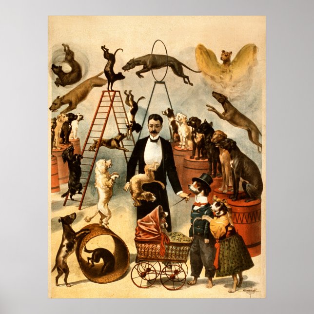 Trained Dog Act 1899 - Vintag Circus Act Poster (Vorne)