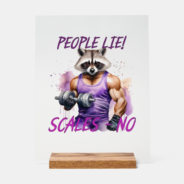 Trainer, Athlet, Dumbells Acrylschild (Vorderseite)