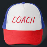 Trainer-Baseball-Mütze Truckerkappe<br><div class="desc">Trainieren Sie Baseball-Mütze oder jede mögliche Sport Fußball-Rugby-Fußball-Kappe</div>