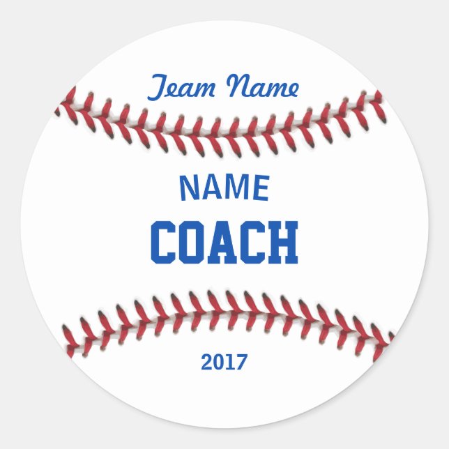 Trainer Baseball Sport Runder Aufkleber (Vorderseite)