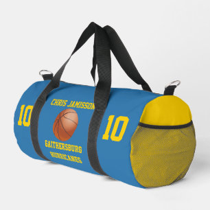 Trainer Basketball-Team Spieler Blau Gelb Custom Duffle Bag
