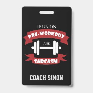Trainer Coach Lustiger Sarkasmus Fitness Zitat Ausweis