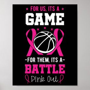 Trainer des Brustkrebs-Skettelspielers Pink Ribbon Poster