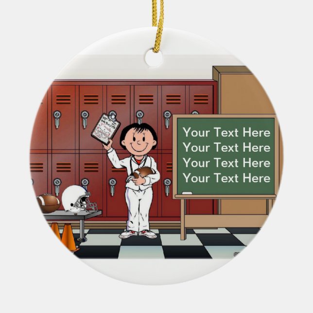 Trainer, Fußball - Frauen Keramik Ornament (Vorne)