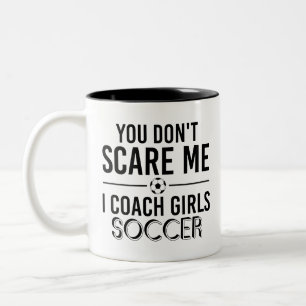 Trainer Mädchenfußball Ich trainiere Mädchenfußbal Zweifarbige Tasse