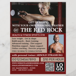 Trainer, Personal Trainer, Fitnessstudio-Werbung Flyer