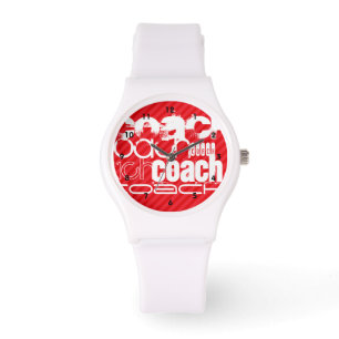 Trainer; Scharlachrot Rot-Streifen- Armbanduhr