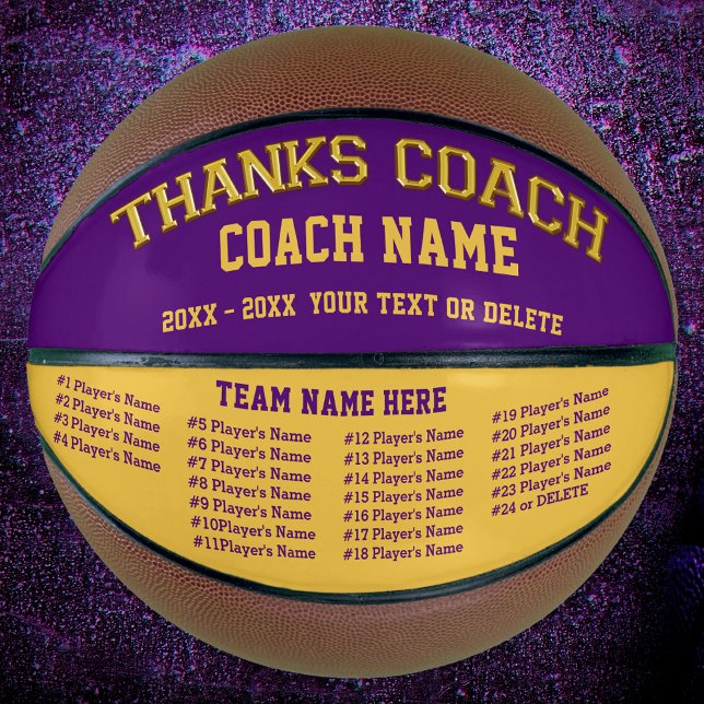 Trainer, Team, alle Spielernamen, Custom Basketbal Basketball (Coach basketball. Personalized Basketball Ball. Good gifts for basketball coaches. Basketball coach.)