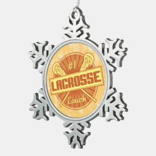 Trainer-Weihnachtsbaum-Dekoration des Lacrosse-#1 Schneeflocken Zinn-Ornament