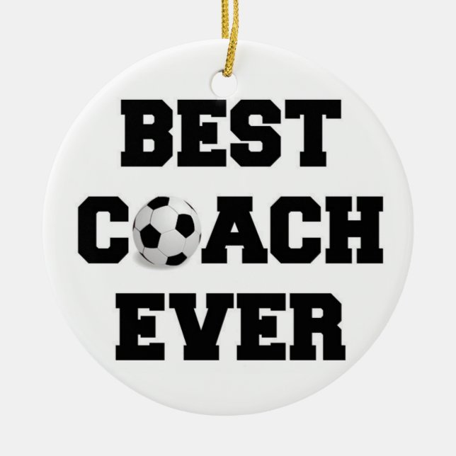 Trainer-Weihnachtsverzierungs-Dekor-Fußball Keramik Ornament (Vorne)