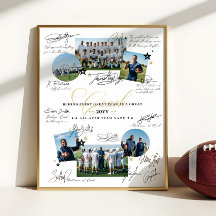 Trainer-Würdigungs-Collage-Mannschaftsunterschrift