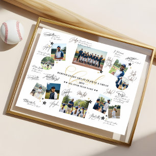 Trainer-Würdigungs-Foto-Collage-Team-Unterschrift Poster