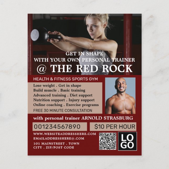 Trainerinnen, Personal Trainer, Gymnastikwerbung Flyer (Vorne)