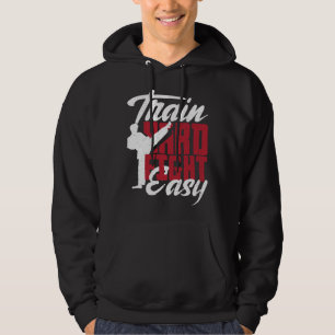 Trainiere hart, kämpfe leicht Aikido Karate Jiu Ji Hoodie