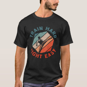 Trainiere Hart Kämpfe Leicht Aikido Karate Jiu Jit T-Shirt