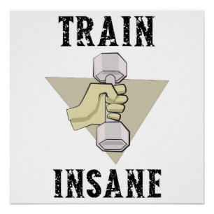 Trainiere Verrückt Fitnessstudio-Thema Poster